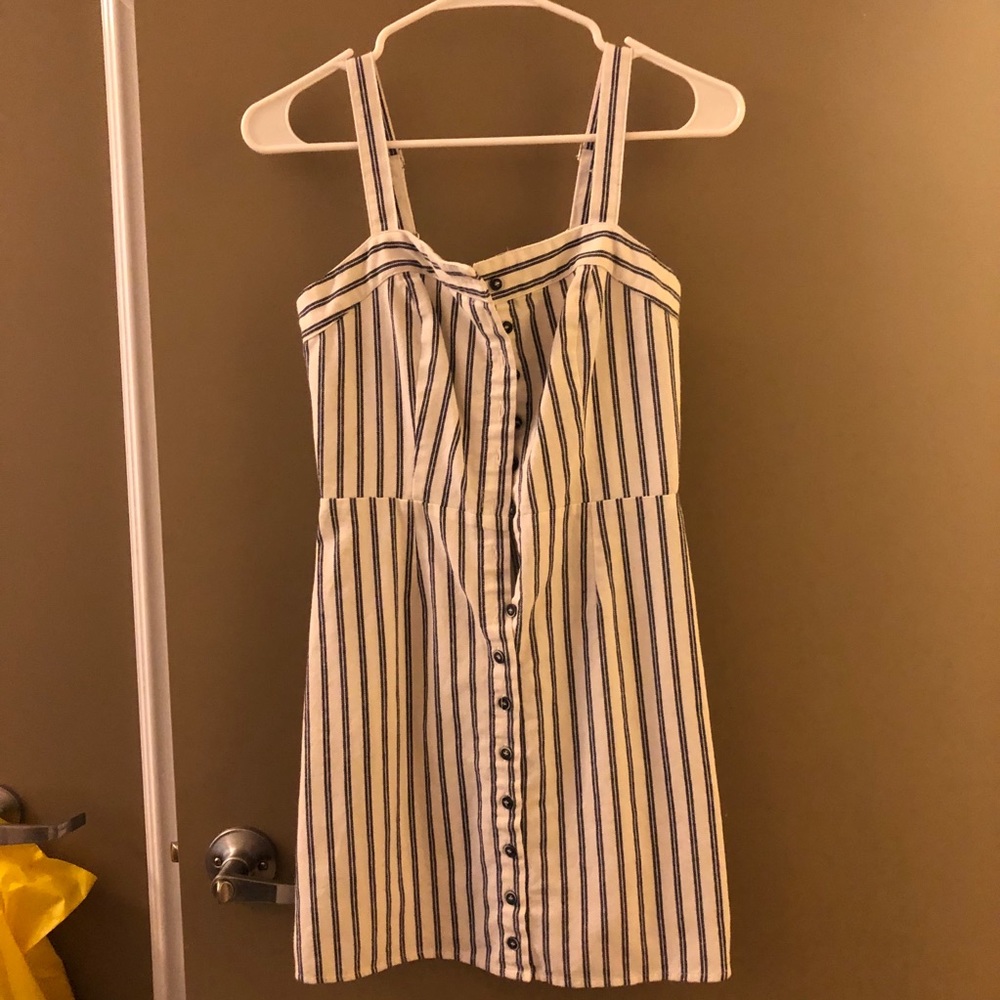 Striped button down dress